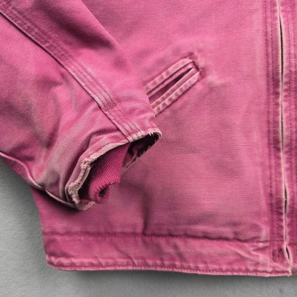 Carhartt WJ141 648 Sherpa Lined Hooded Jacket Raspberry Pink Womens Large 12/14 - Picture 5 of 14